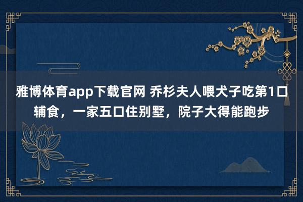 雅博体育app下载官网 乔杉夫人喂犬子吃第1口辅食，一家五口住别墅，院子大得能跑步