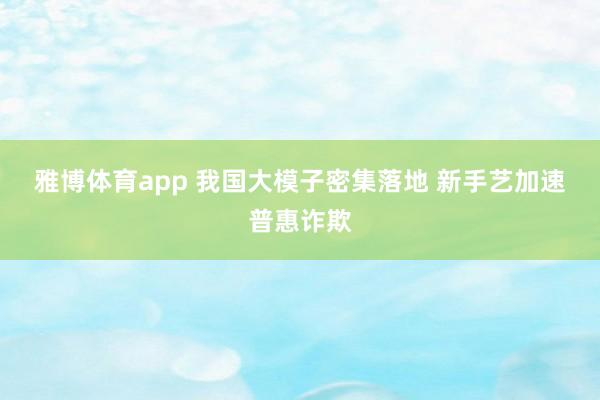 雅博体育app 我国大模子密集落地 新手艺加速普惠诈欺
