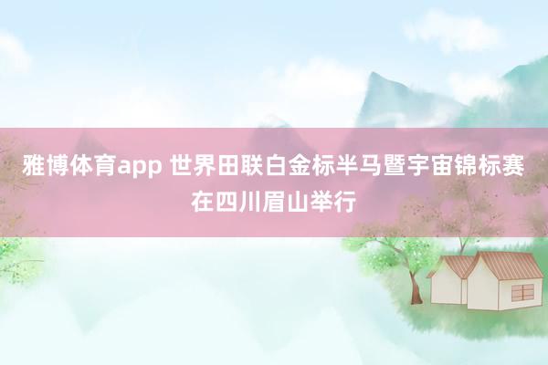 雅博体育app 世界田联白金标半马暨宇宙锦标赛在四川眉山举行