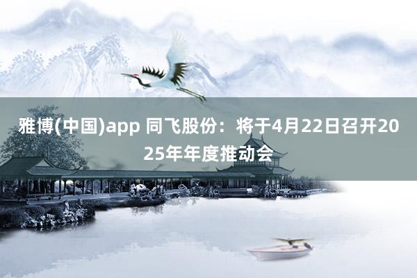 雅博(中国)app 同飞股份：将于4月22日召开2025年年度推动会