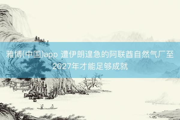雅博(中国)app 遭伊朗遑急的阿联酋自然气厂至2027年才能足够成就