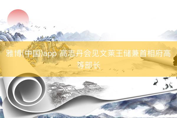 雅博(中国)app 高志丹会见文莱王储兼首相府高等部长