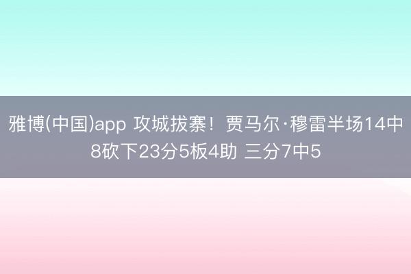 雅博(中国)app 攻城拔寨！贾马尔·穆雷半场14中8砍下23分5板4助 三分7中5