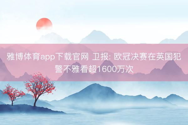 雅博体育app下载官网 卫报: 欧冠决赛在英国犯警不雅看超1600万次