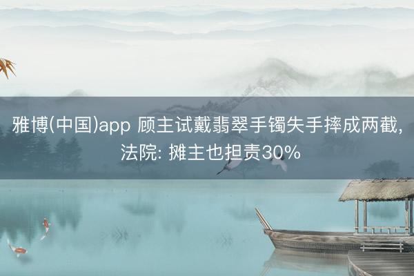 雅博(中国)app 顾主试戴翡翠手镯失手摔成两截， 法院: 摊主也担责30%
